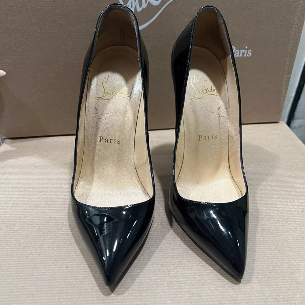 Christian Louboutin Black Patent Leather Heels - Picture 3 of 16